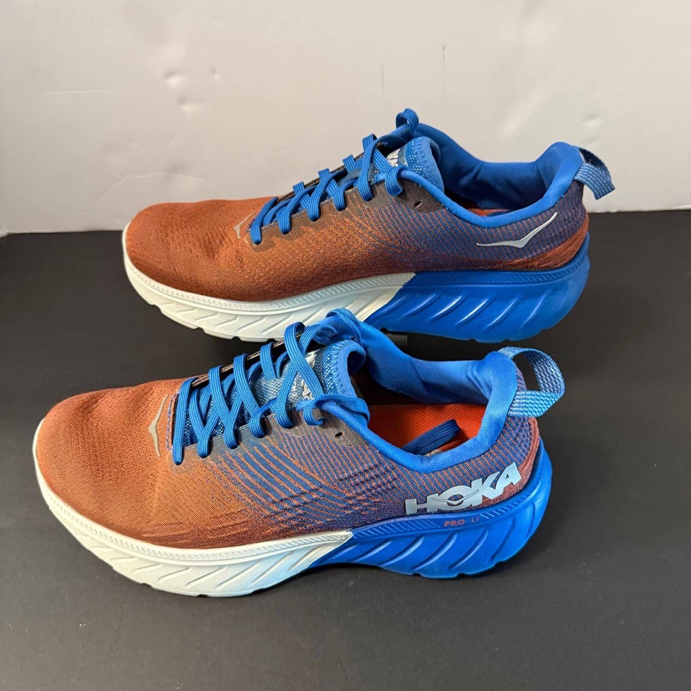 Hoka One One Mach 3 Mens 8.5 Running Shoes Orange Blue 1106479 PROFLY Sneakers - Picture 3 of 16